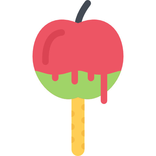 pomme caramélisée Coloring Flat Icône