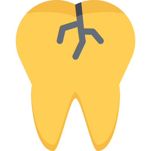 diente quebrado Coloring Flat icono
