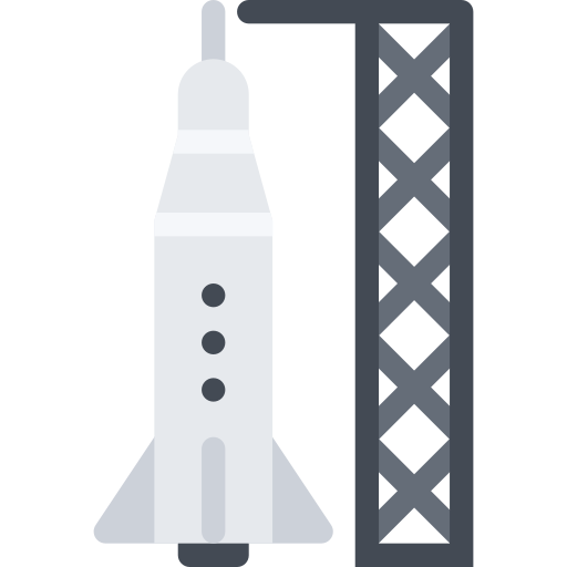 lanzamiento de cohete Coloring Flat icono
