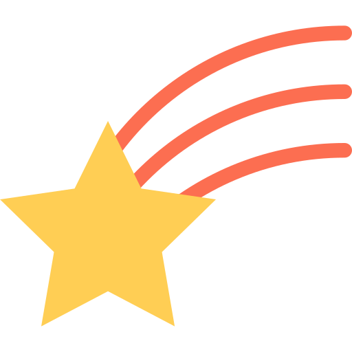 Shooting star Coloring Flat icon