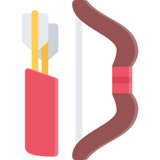 弓と矢 Coloring Flat icon