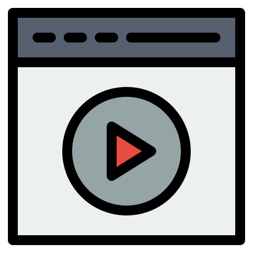 reproductor de video Flatart Icons Lineal Color icono