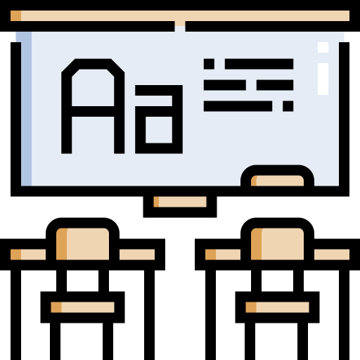 salle de classe Detailed Straight Lineal color Icône