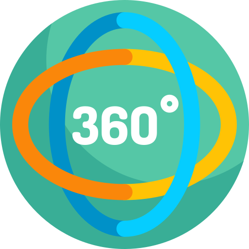 360 graden Detailed Flat Circular Flat icoon