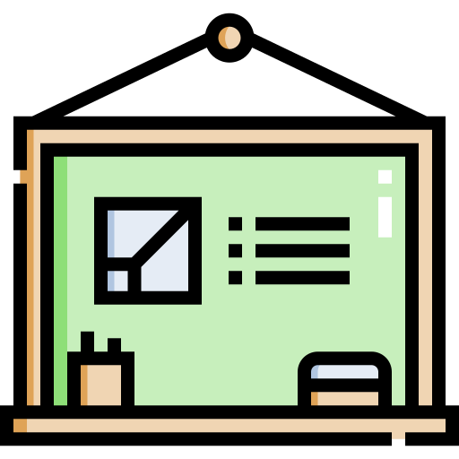 Chalkboard Detailed Straight Lineal color icon