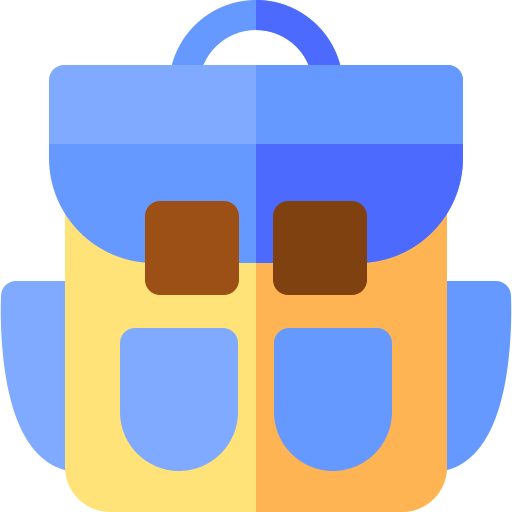 School bag Basic Rounded Flat icon