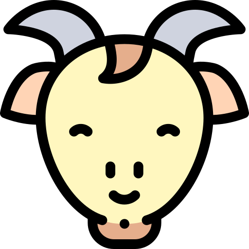 Goat Detailed Rounded Lineal color icon
