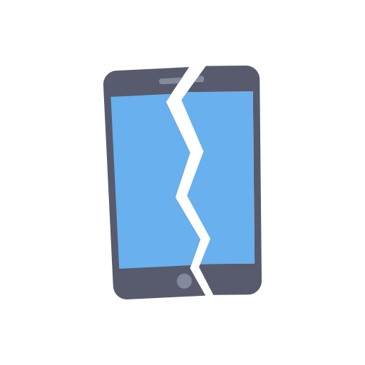 smartphone roto Dinosoft Flat icono