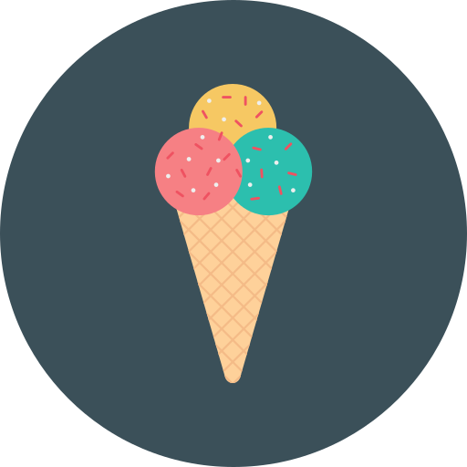 Ice cream cone Dinosoft Circular icon