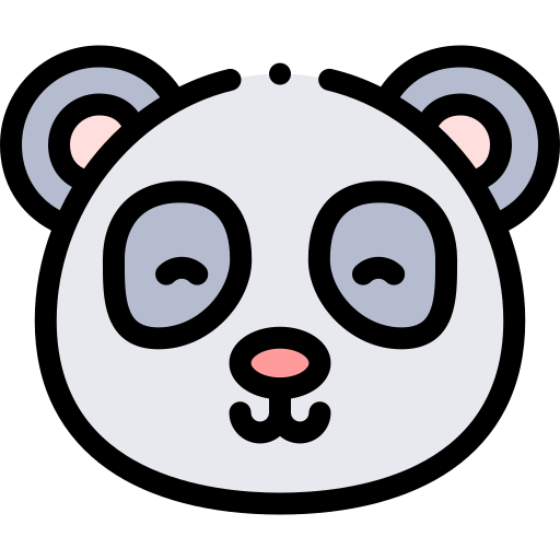 panda Detailed Rounded Lineal color icoon