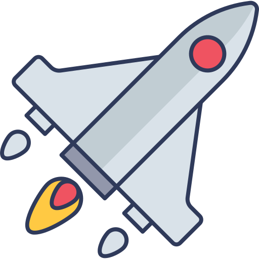 raket lancering Dinosoft Lineal Color icoon