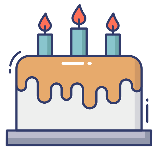 Birthday cake Dinosoft Lineal Color icon