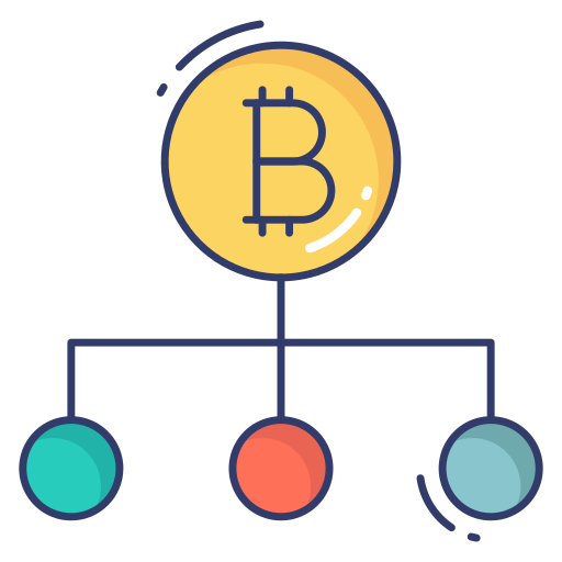 Bitcoin Dinosoft Lineal Color icon