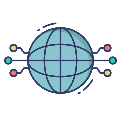 Global network Dinosoft Lineal Color icon