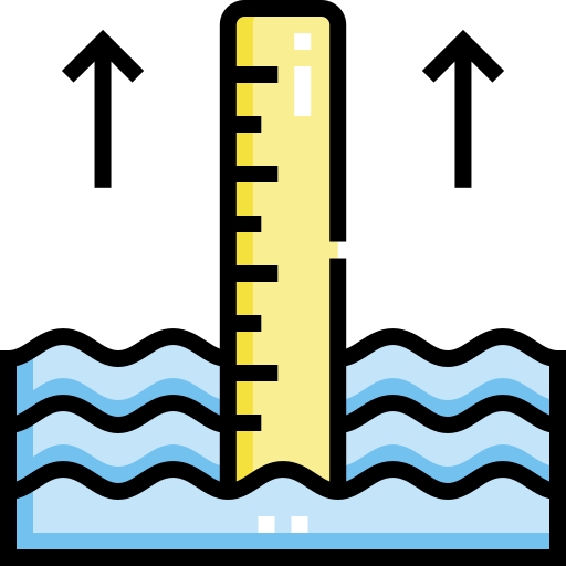 Sea level Detailed Straight Lineal color icon