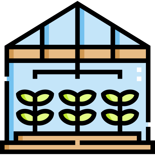 Greenhouse Detailed Straight Lineal color icon