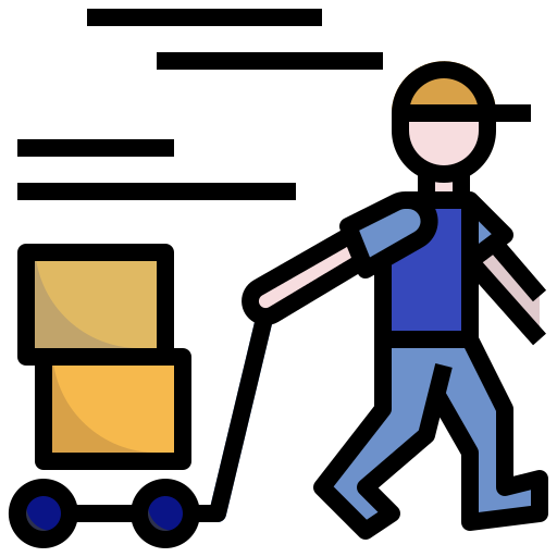 Delivery man Surang Lineal Color icon