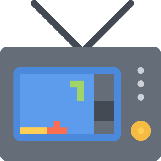 telewizja Coloring Flat ikona
