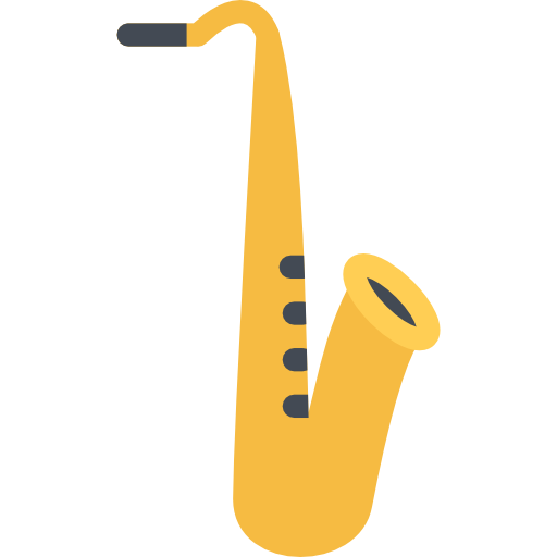 saxofón Coloring Flat icono