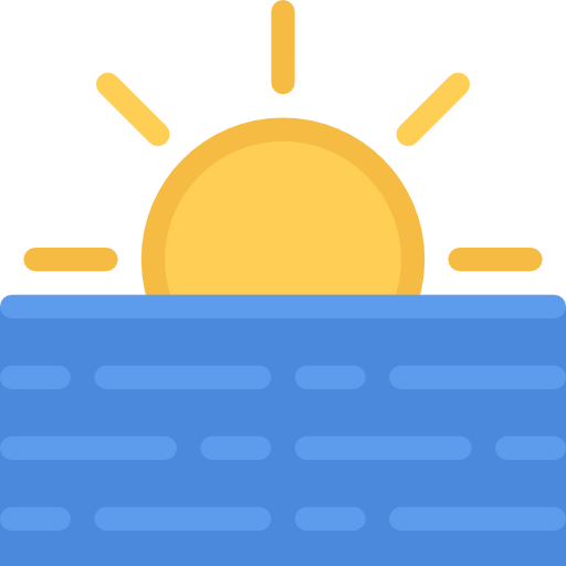 Sunrise Coloring Flat icon