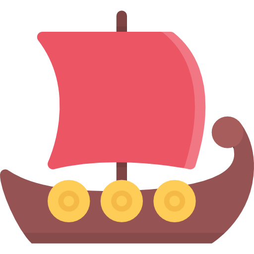 バイキング船 Coloring Flat icon