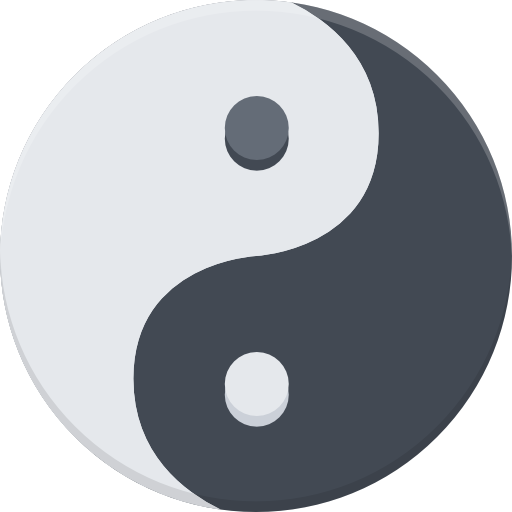 yin yang Coloring Flat ikona