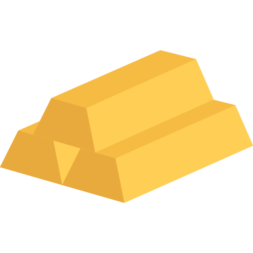 金のインゴット Coloring Flat icon