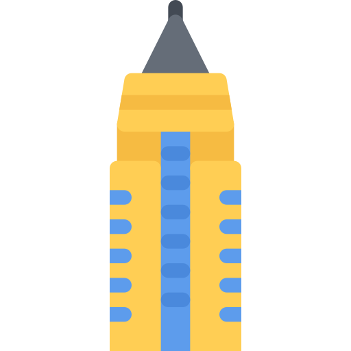 empire state building Coloring Flat icoon