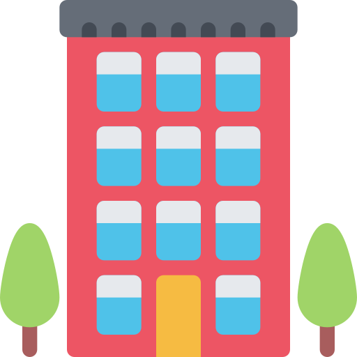 budynek Coloring Flat ikona