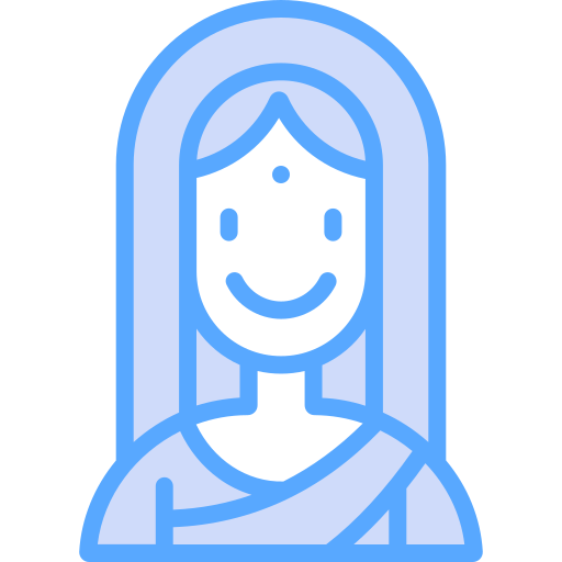 Indian woman Generic Blue icon