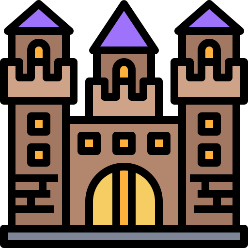 château Justicon Lineal Color Icône