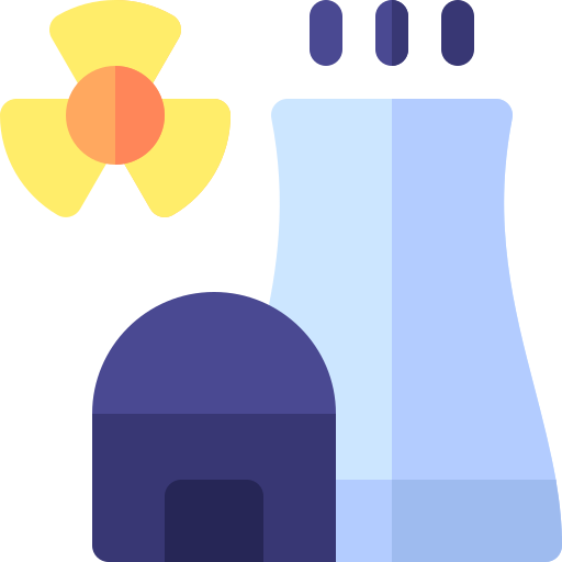 Nuclear plant Basic Rounded Flat icon