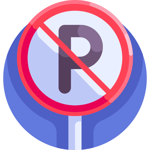 parcheggio vietato Detailed Flat Circular Flat icona