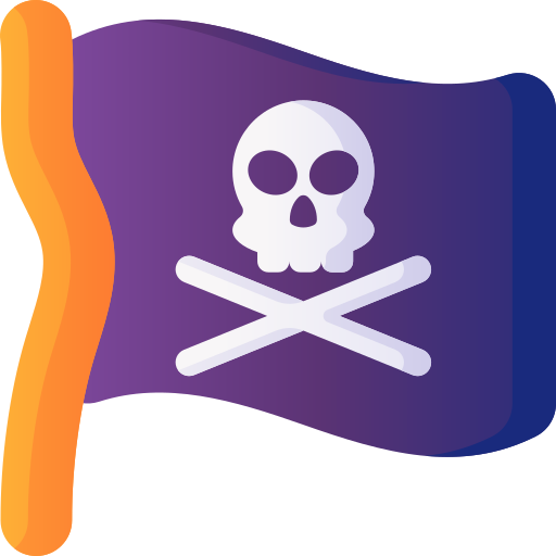 Пиратский флаг 3D Basic Gradient иконка