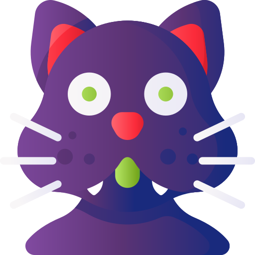 gatto nero 3D Basic Gradient icona