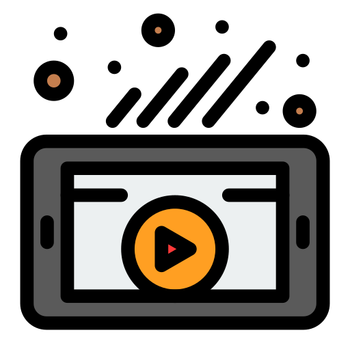 marketing wideo Flatart Icons Lineal Color ikona