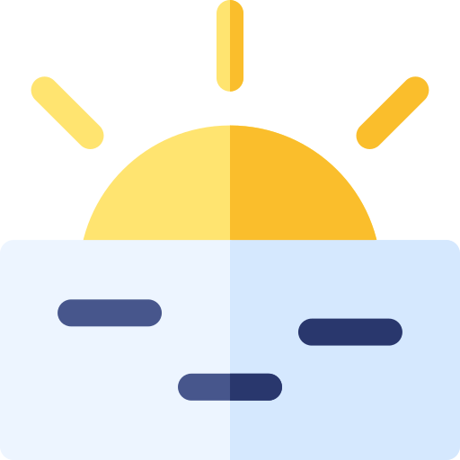 zonsondergang Basic Rounded Flat icoon