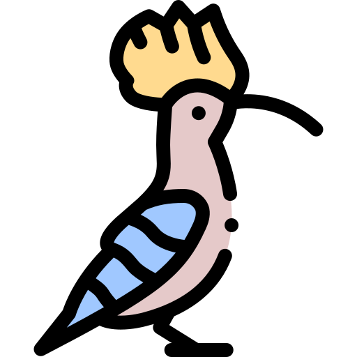 Hoopoe Detailed Rounded Lineal color icon