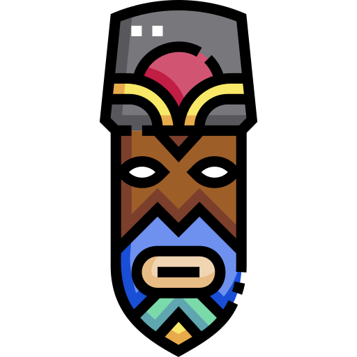 African mask Detailed Straight Lineal color icon