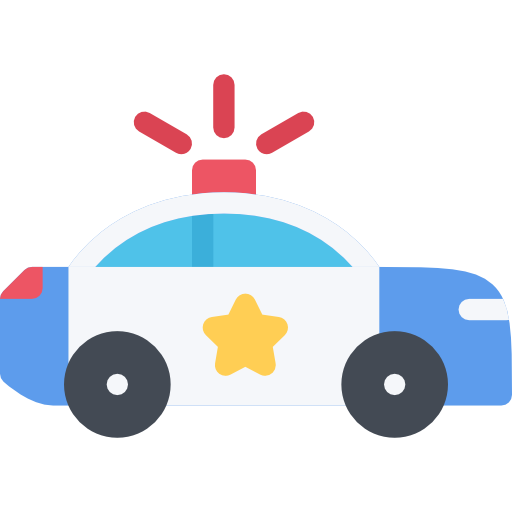 Police car Coloring Flat icon