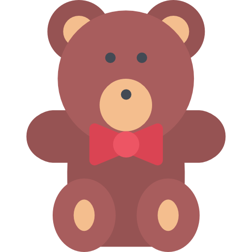 oso de peluche Coloring Flat icono