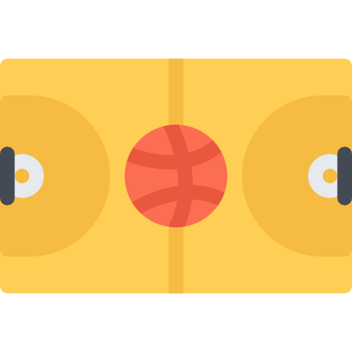 cancha de baloncesto Coloring Flat icono