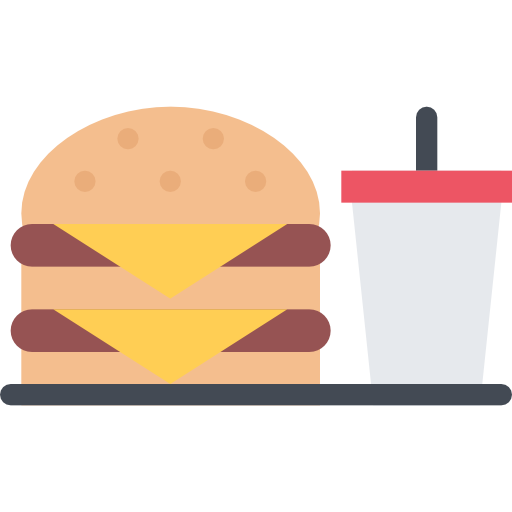 Fast food Coloring Flat icon