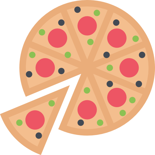 pizza Coloring Flat ikona