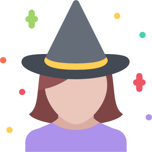 Witch Coloring Flat icon
