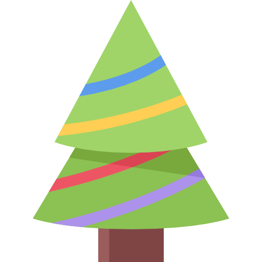 árvore de natal Coloring Flat Ícone
