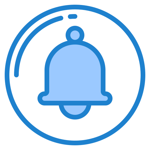 Notification bell srip Blue icon