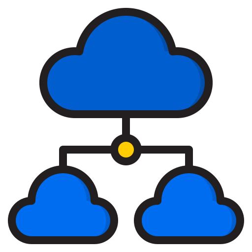Cloud computing srip Lineal Color icon