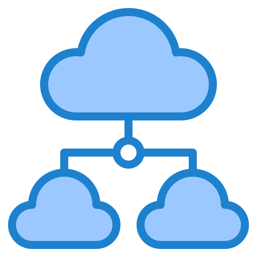 Cloud computing srip Blue icon