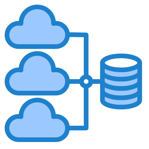 Cloud computing srip Blue icon